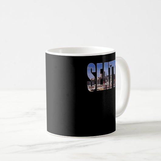 Seattle Washington Skyline Geschenk Keepake Souven Kaffeetasse (VorderseiteRechts)