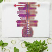 Seattle Washington Skyline Geschirrtuch (Gefaltet)