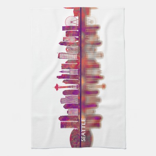 Seattle Washington Skyline Geschirrtuch (Vertikal)