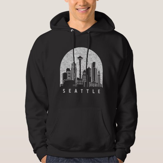 Seattle Washington Skyline Hoodie (Vorderseite)