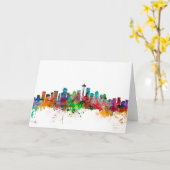 Seattle Washington Skyline Karte (Gelbe Blume)