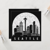 Seattle Washington Skyline Karte (Vorderseite/Rückseite Beispiel)