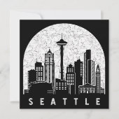 Seattle Washington Skyline Karte (Vorderseite)