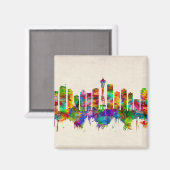 Seattle Washington Skyline Magnet (Vorderseite/Rückseite)