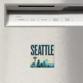 🌲 Seattle Washington Skyline Magnet (In Situ (Geschirrspüler))