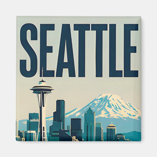 🌲 Seattle Washington Skyline Magnet (Vorne)