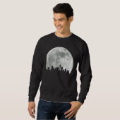 Seattle Washington Skyline Moon Pride Vintager Pla Sweatshirt (Vorne ganz)