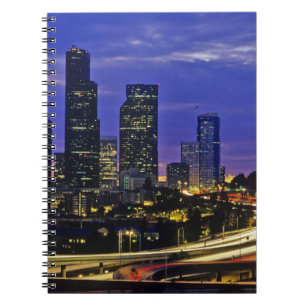 Seattle, Washington Skyline nachts Notizblock