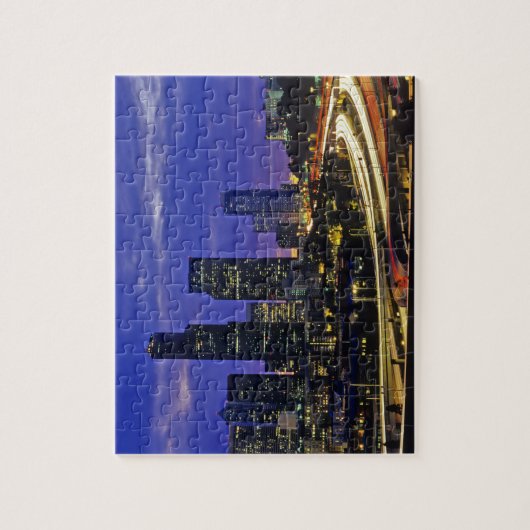 Seattle, Washington Skyline nachts Puzzle (Vertikal)