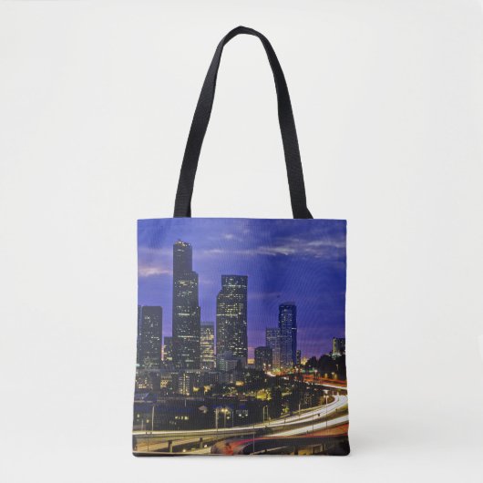 Seattle, Washington Skyline nachts Tasche (Vorderseite)