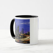Seattle, Washington Skyline nachts Tasse (Vorderseite Links)