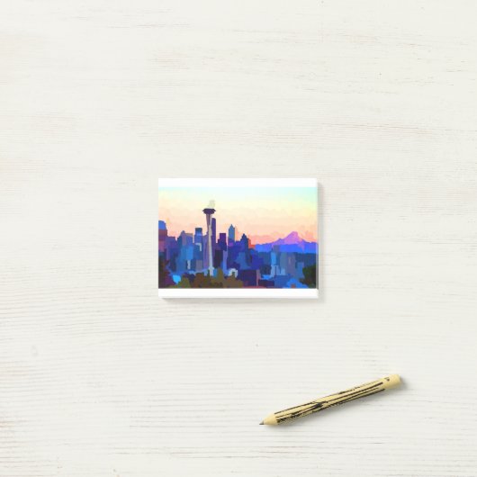 Seattle Washington Skyline Post-it Klebezettel (Auf Schreibtisch)