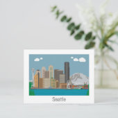 Seattle, Washington Skyline Postcard Postkarte (Stehend Vorderseite)