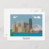 Seattle, Washington Skyline Postcard Postkarte (Vorne/Hinten)