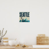 🌲 Seattle Washington Skyline Poster (Küche)