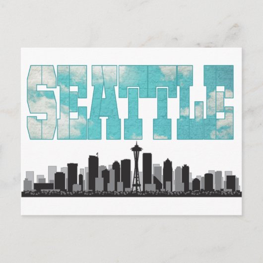 Seattle Washington Skyline Postkarte (Vorderseite)