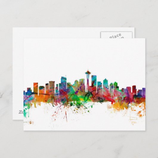 Seattle Washington Skyline Postkarte (Vorne/Hinten)