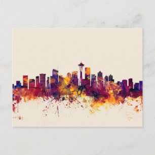 Seattle Washington Skyline Postkarte