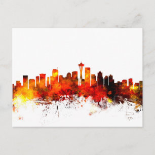 Seattle Washington Skyline Postkarte
