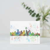SEATTLE WASHINGTON SKYLINE POSTKARTE (Stehend Vorderseite)