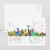SEATTLE WASHINGTON SKYLINE POSTKARTE (Vorne/Hinten)