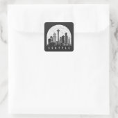 Seattle Washington Skyline Quadratischer Aufkleber (Tasche)