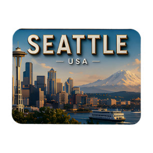 Seattle Washington Skyline Reise Souvenir Geschenk Magnet