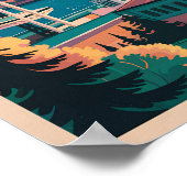 Seattle Washington Skyline Reisen Art Vintag Poster (Ecke)
