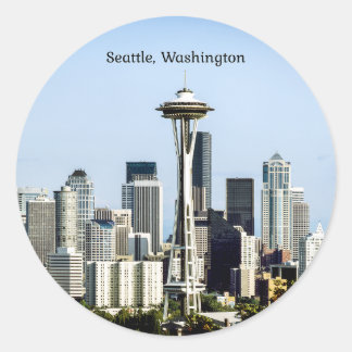 Seattle, Washington Skyline Runder Aufkleber