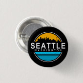 Seattle Washington Skyline Schlüsselanhänger Button (Vorne & Hinten)