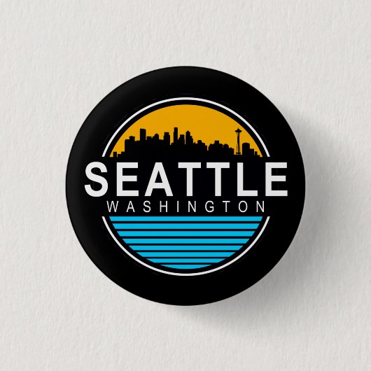 Seattle Washington Skyline Schlüsselanhänger Button (Vorderseite)