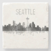SEATTLE WASHINGTON SKYLINE - Stein trinkt Steinuntersetzer (Vorderseite)