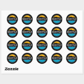Seattle Washington Skyline Travel Square Sticker (Blatt)
