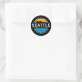 Seattle Washington Skyline Travel Square Sticker (Tasche)