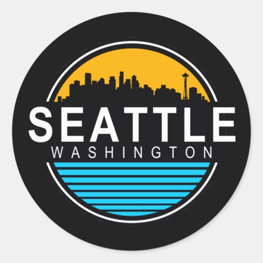 Seattle Washington Skyline Travel Square Sticker (Vorderseite)