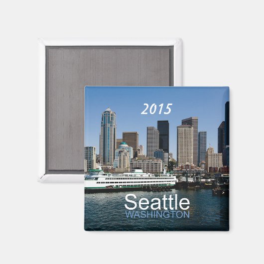Seattle Washington Souvenir Magnet Change Year (Vorderseite/Rückseite)