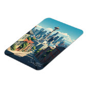 Seattle Washington Space Needle Mt Rainier Magnet (Linke Seite)