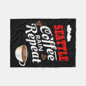Seattle Washington Staat Coffee Drinker Rain Fleecedecke (Vorderseite (Horizontal))