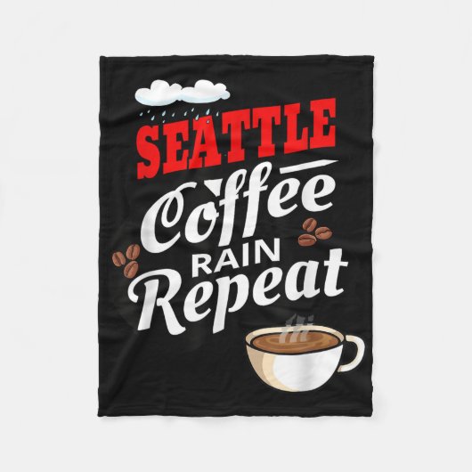 Seattle Washington Staat Coffee Drinker Rain Fleecedecke (Vorderseite)