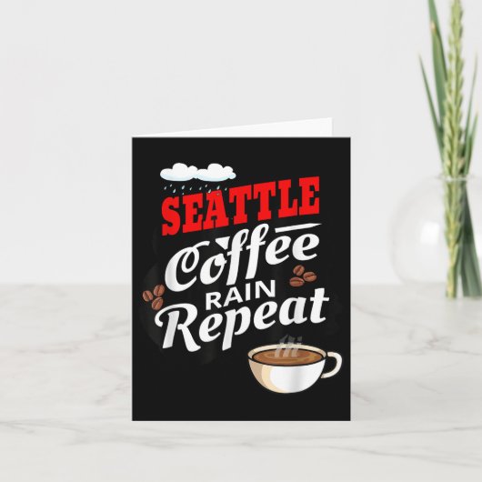 Seattle Washington Staat Coffee Drinker Rain Karte (Vorderseite)