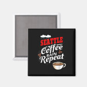 Seattle Washington Staat Coffee Drinker Rain Magnet (Vorderseite/Rückseite)