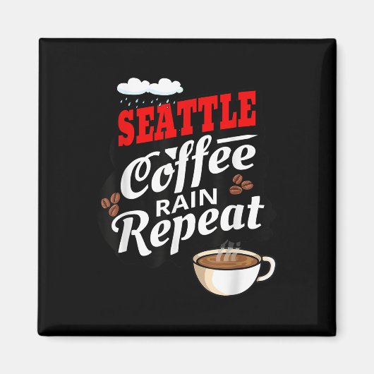 Seattle Washington Staat Coffee Drinker Rain Magnet (Vorne)
