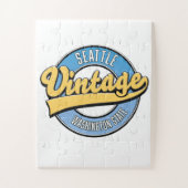Seattle Washington Staat Retro-Logo. Puzzle (Vertikal)