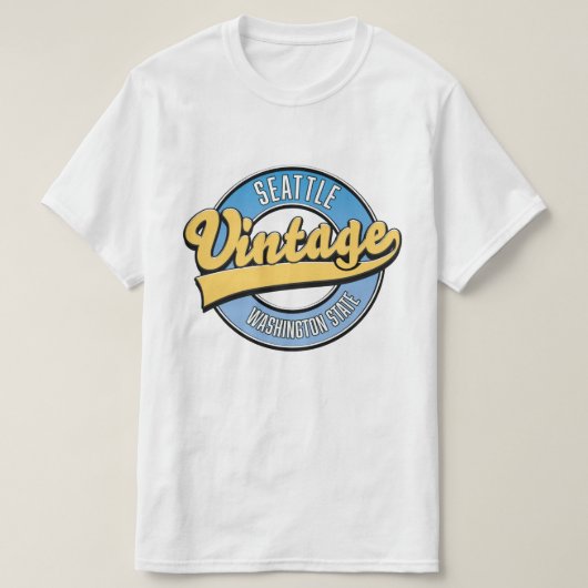 Seattle Washington Staat Retro-Logo. T-Shirt (Design vorne)