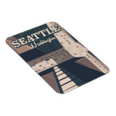 Seattle, Washington Staat Travel Poster Magnet (Rechte Seite)
