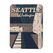 Seattle, Washington Staat Travel Poster Magnet (Vertikal)