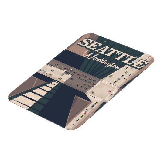 Seattle, Washington Staat Travel Poster Magnet (Linke Seite)