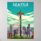 Seattle Washington Staat United Staaten Travel Poster (Vorne)