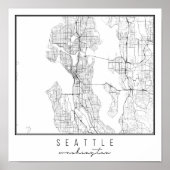 Seattle Washington Street Map Poster (Vorne)