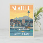Seattle, Washington | Termin vormerken Save The Date (Stehend Vorderseite)